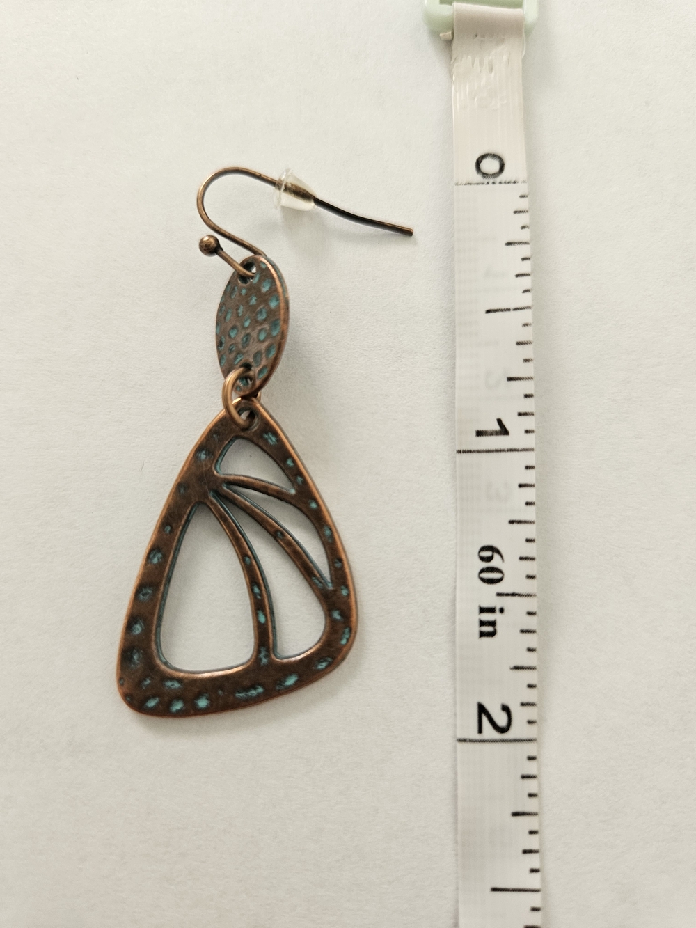 NWT Copper Turquoise Dangle Earrings Brown Blue Festival Feminine Bohemian - Picture 3 of 4